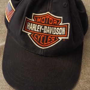 BLACK HARLEY DAVIDSON MOTORCYCLE HAT
